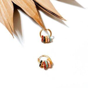 Gold hoop earrings S466